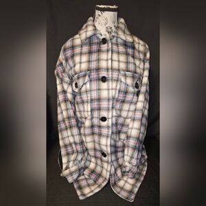 Forever 21 Women's Plaid Flannel Jacket Size Small Wool Blend
